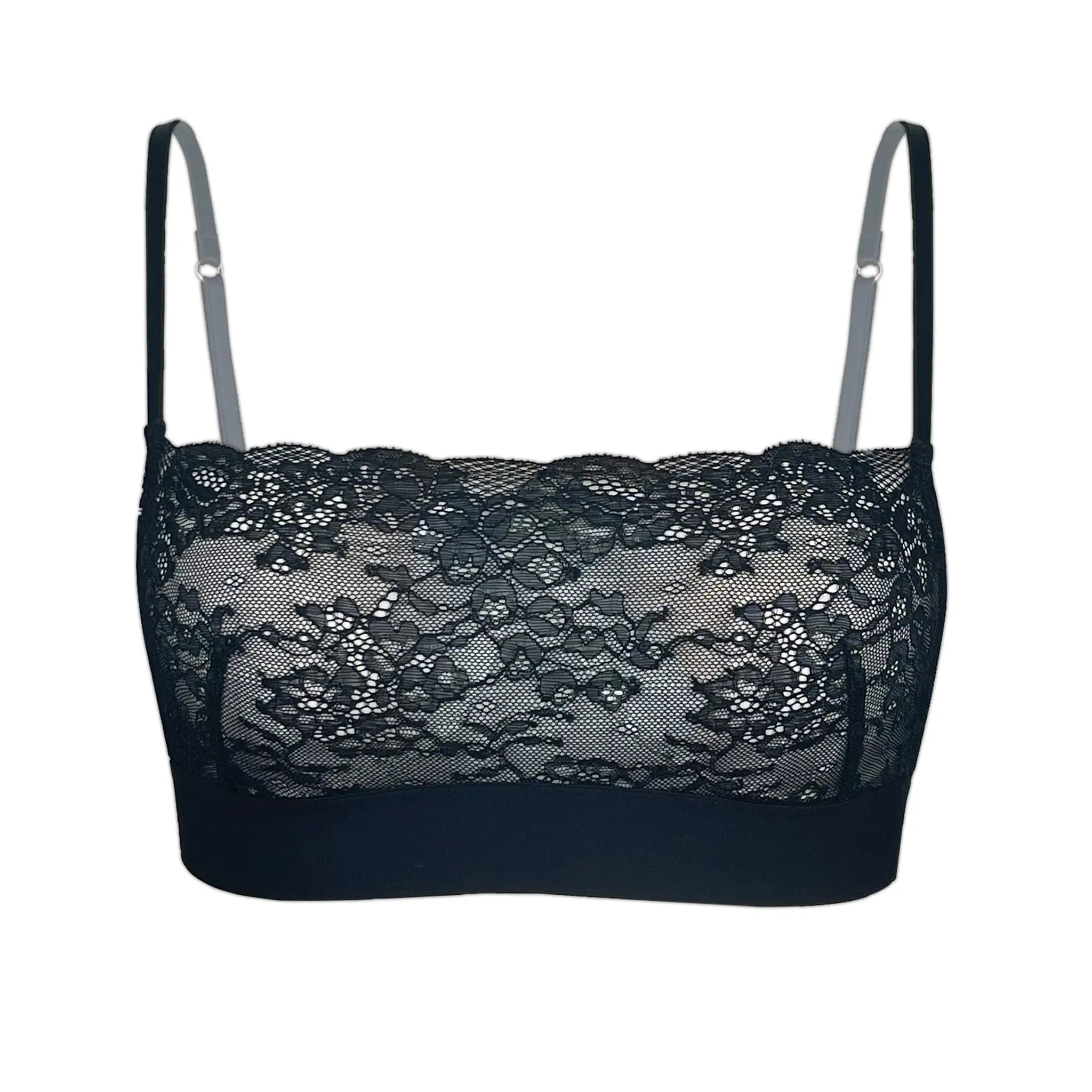 Stunning Black Lace Bralette with Spaghetti Straps