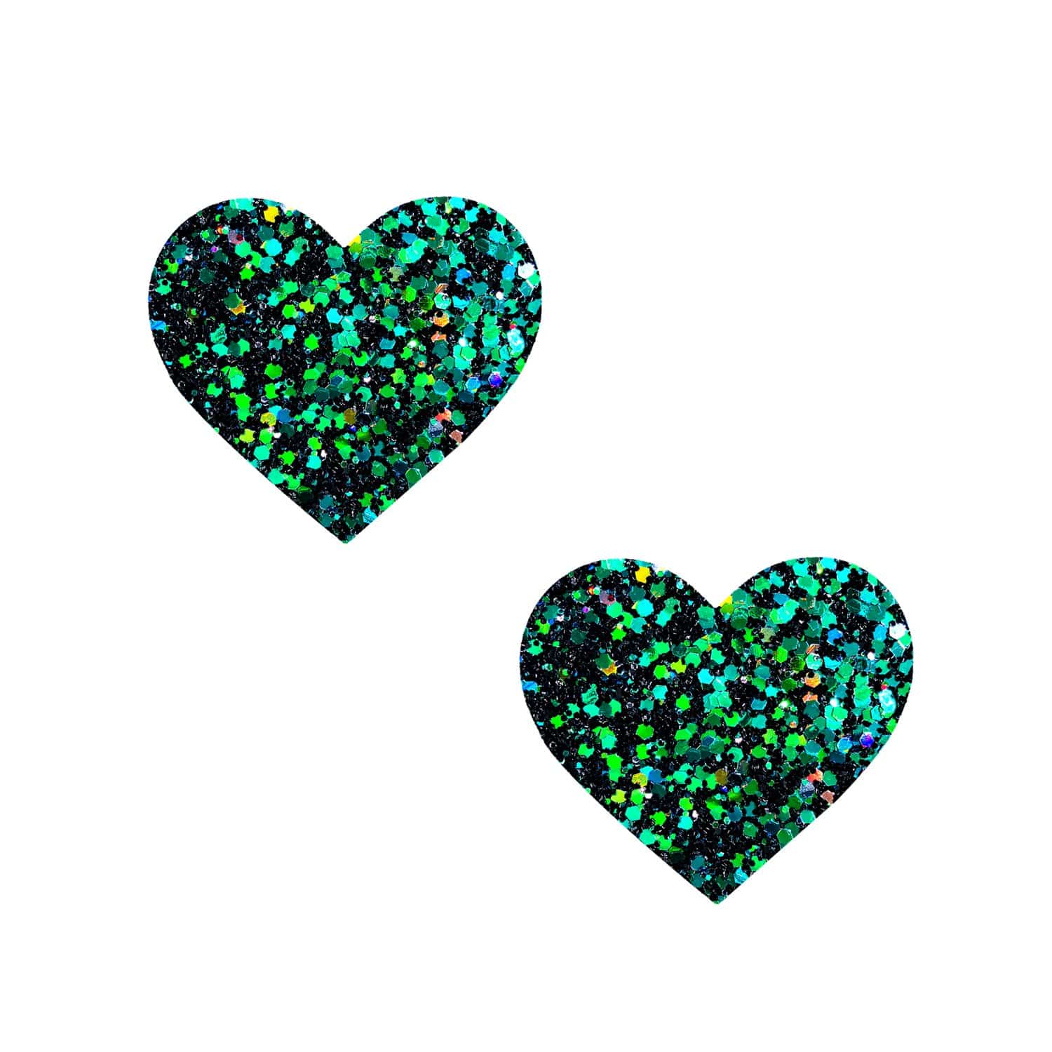 Super Sparkle Green Envy Chunky Glitter Heart Bodistix 6pk Nevanude