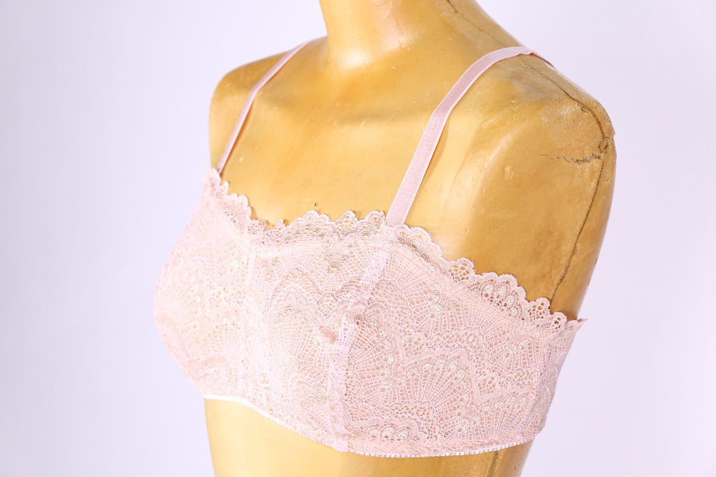 Jasmine Bra in pink and gold lace from Ohhh Lulu / Bralette rosa y oro –  Costura Secret Shop