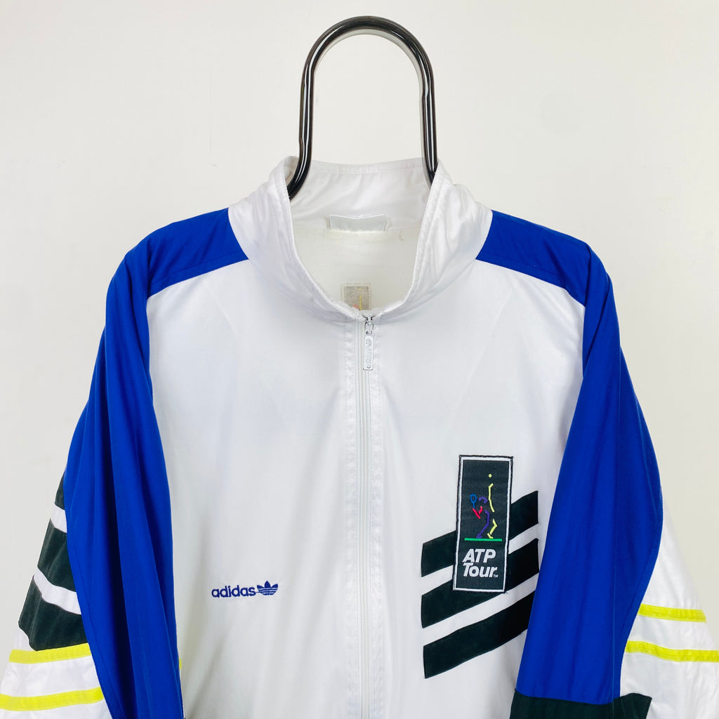 90s Adidas Real Madrid Velour Tracksuit Jacket + Joggers Blue XS