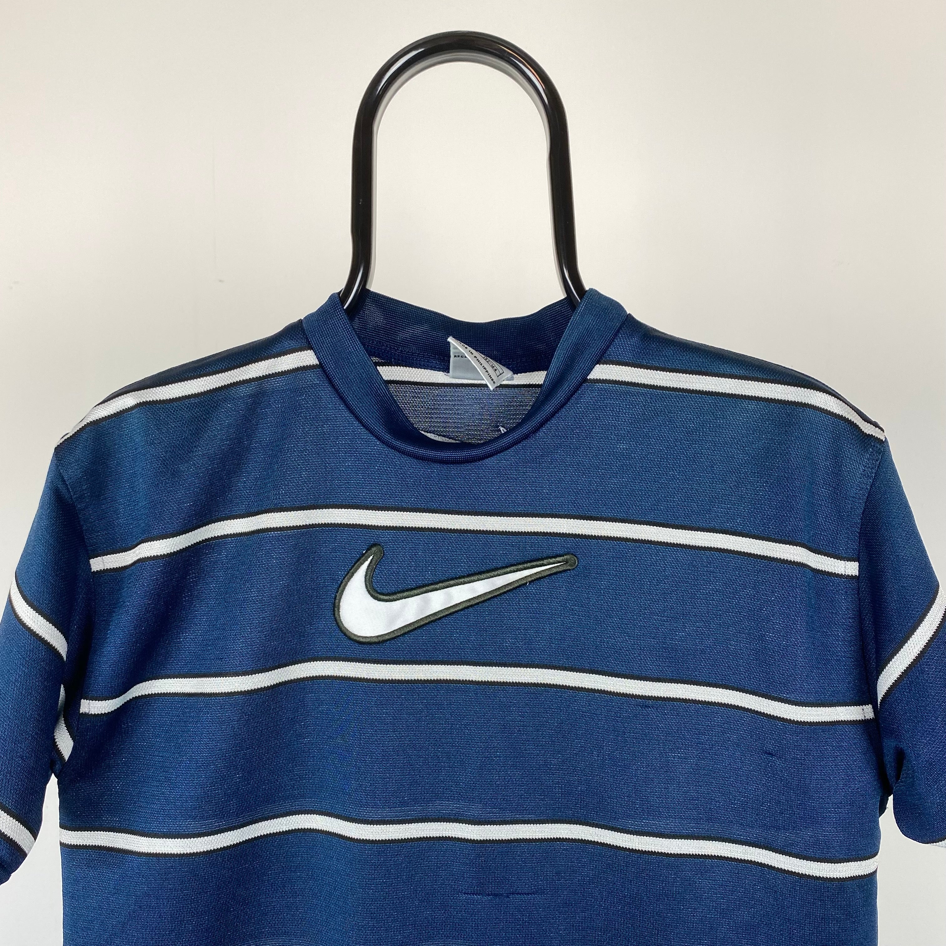 Nike Striped Swoosh T-Shirt Blue XS – Clout Closet