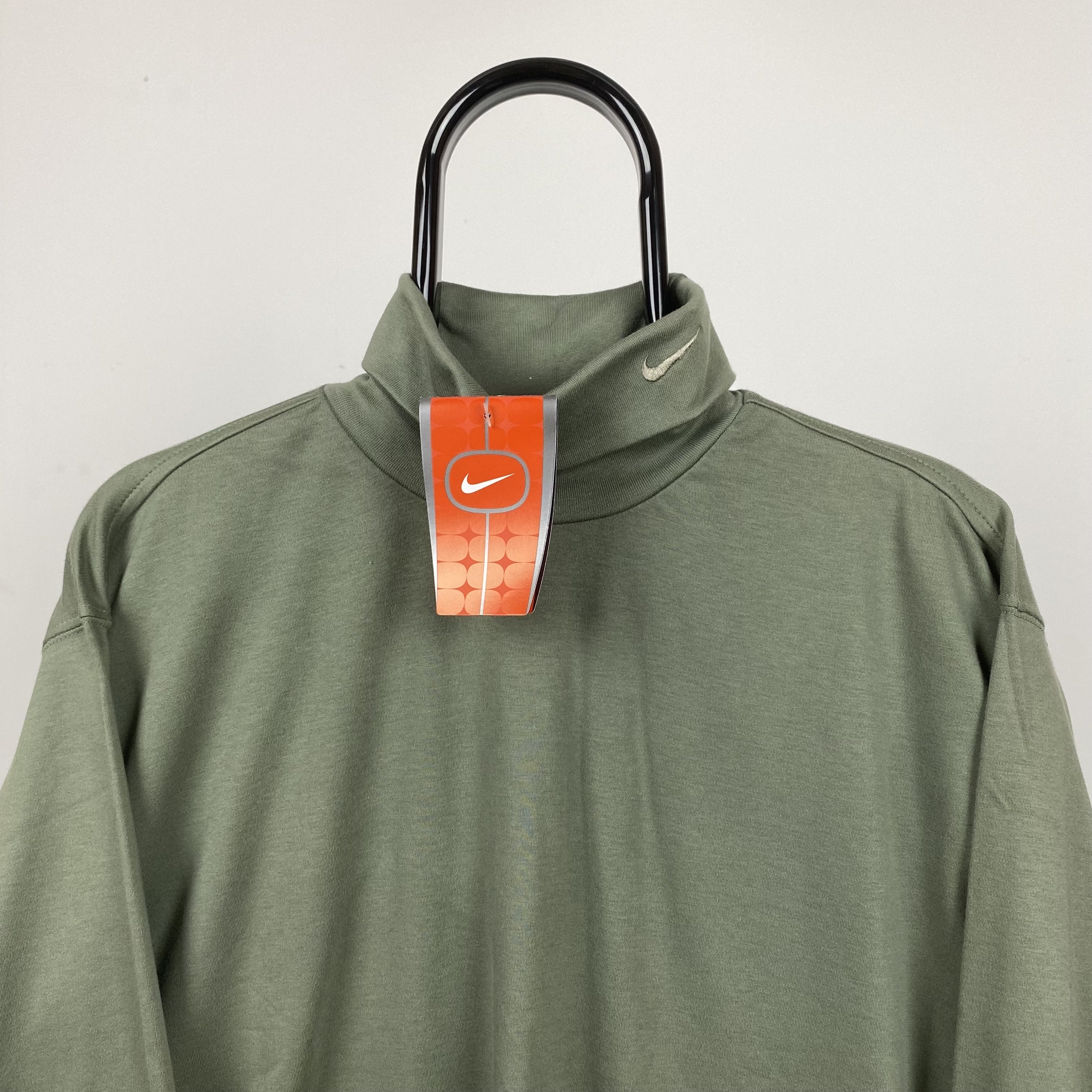 Vintage Nike Mock Neck Sweatshirt Green 