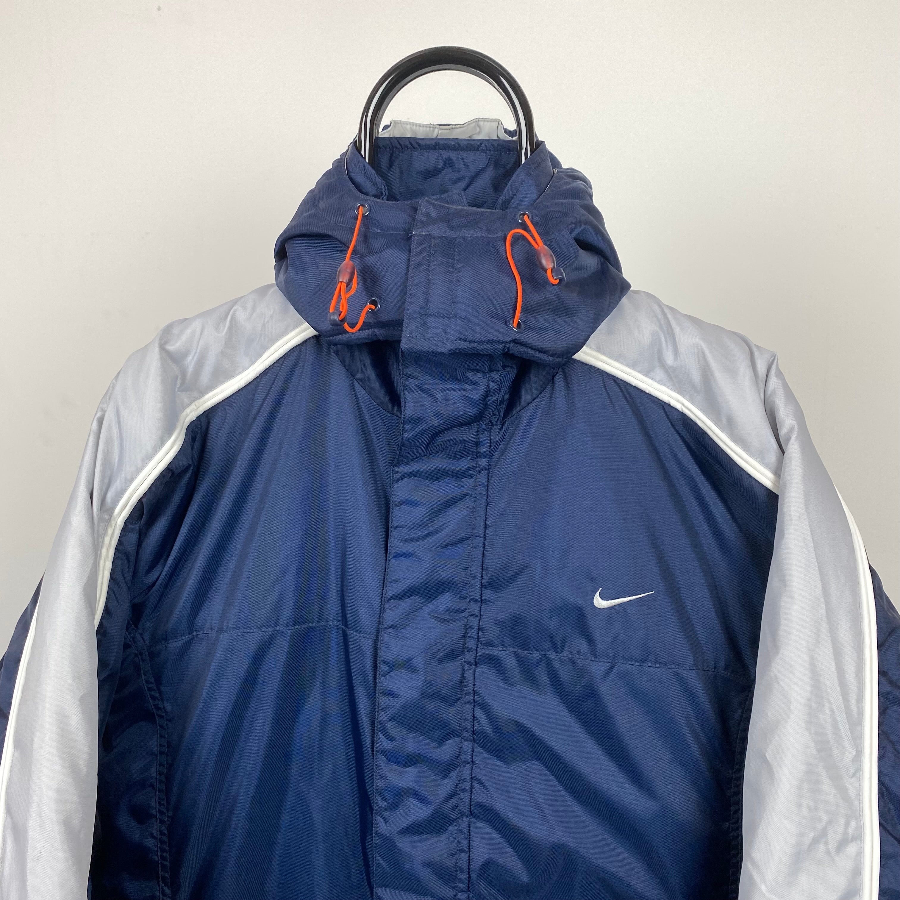 profundizar salón Ofensa Vintage Nike Puffer Jacket Coat Blue Small – Clout Closet