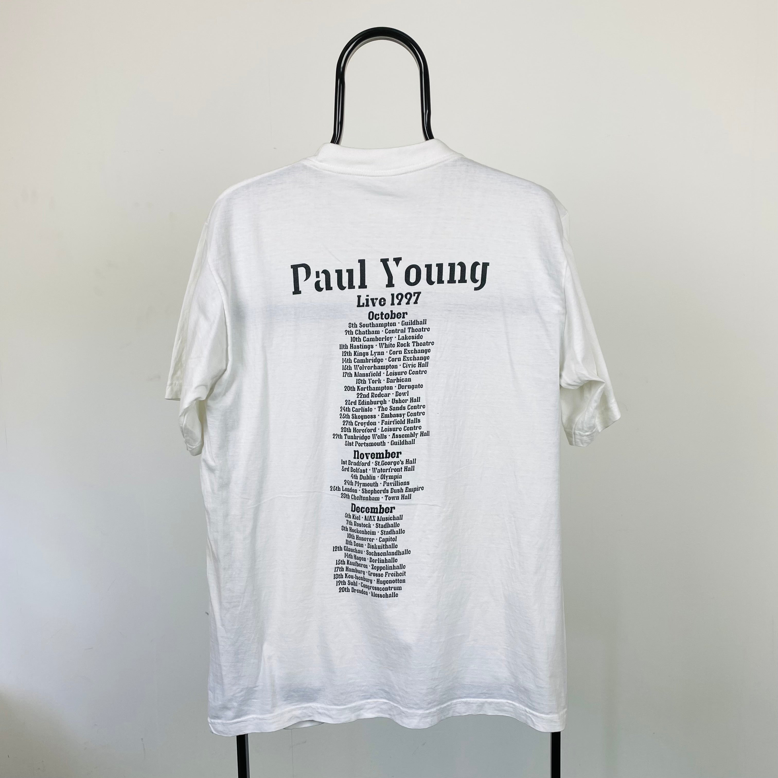 Retro Paul Young Music T-Shirt White Medium