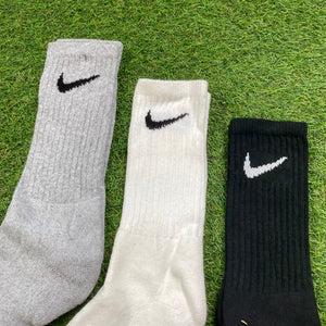 Vintage 90s Nike Socks 3 Pack UK 8-15