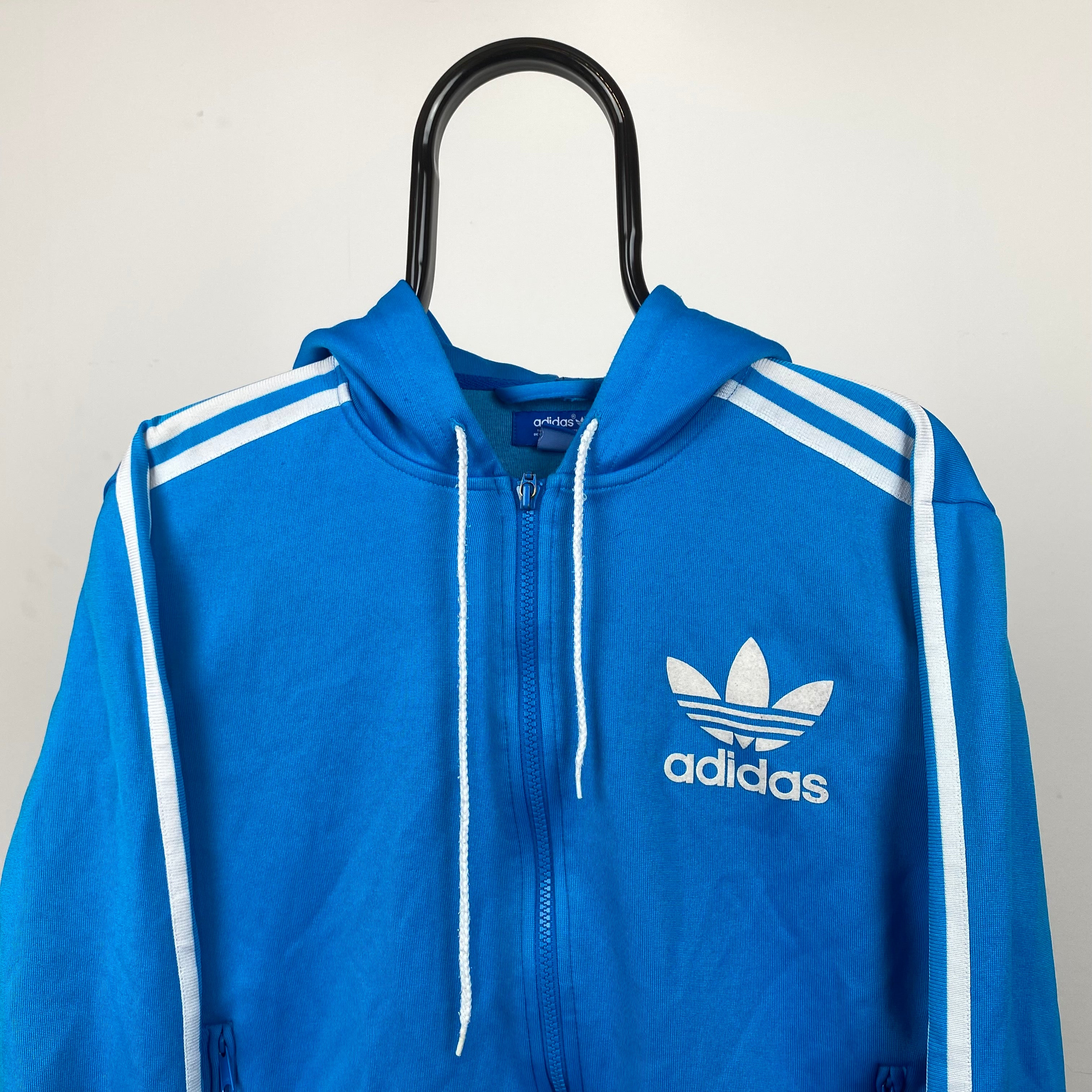90s Adidas Trefoil Track Jacket Blue Small