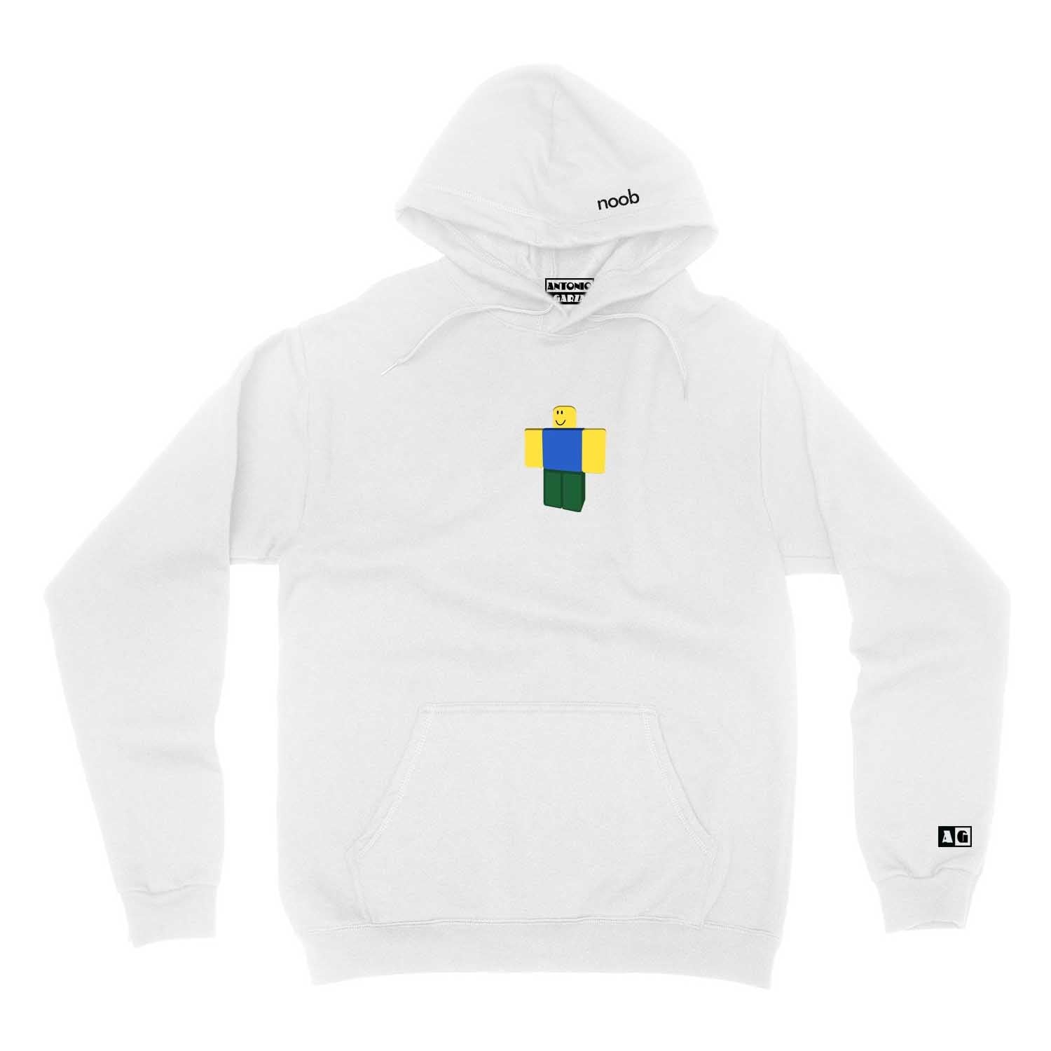 White Noob Hoodie Antonio Garza - roblox noob hood