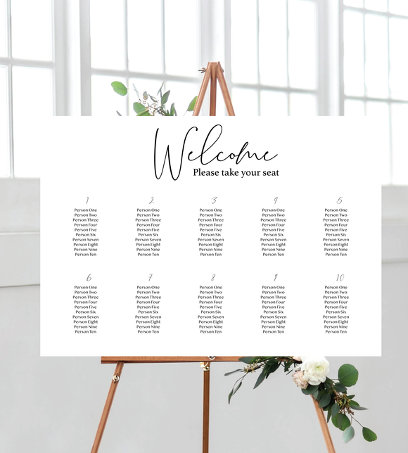 greenery personalised wedding table plan seating chart a3 a2 or a1 pmprinted on wedding seating chart foam board