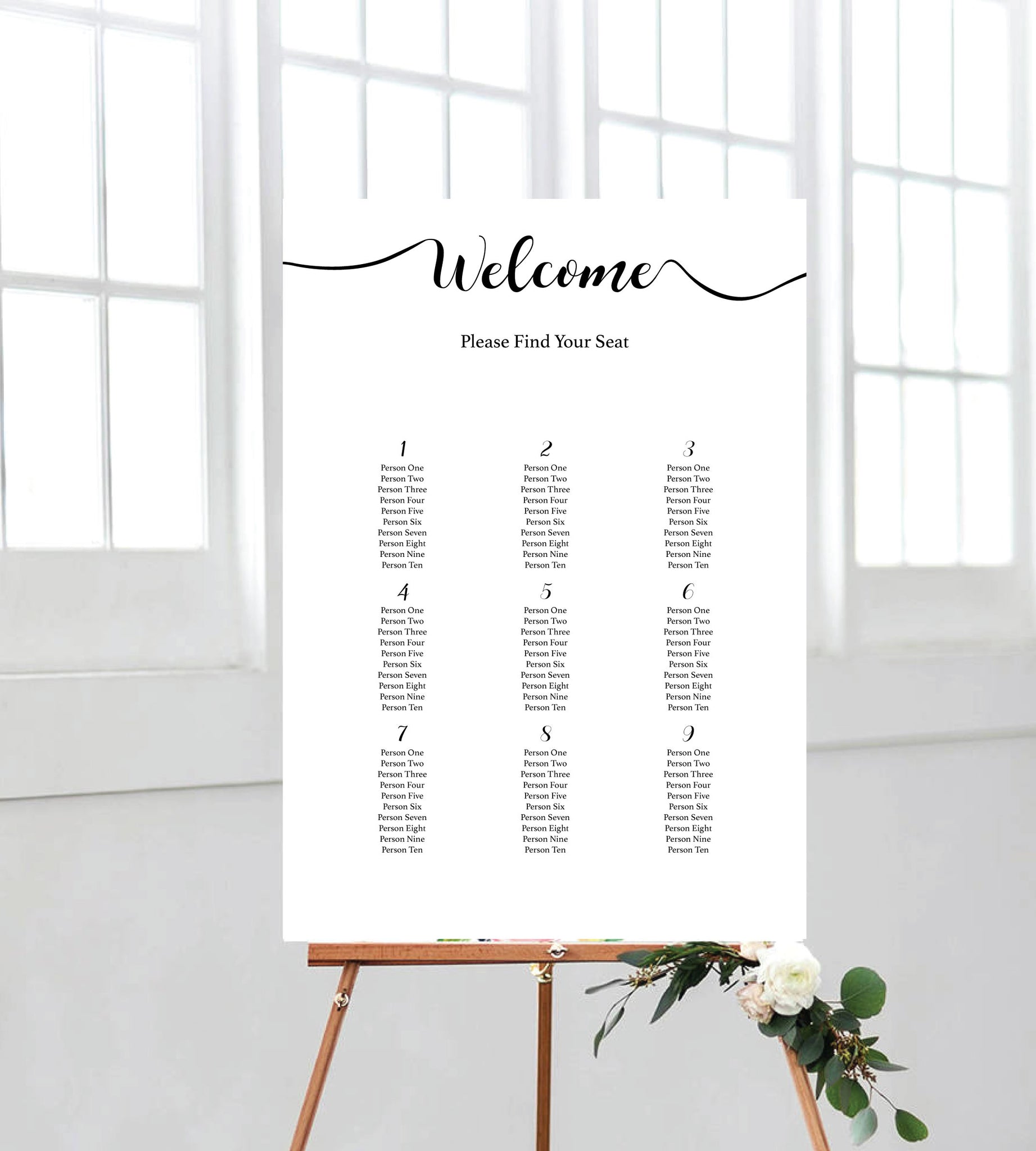 Calligraphy Seating Chart Instaframes Wedding Signage Instaframes Nz