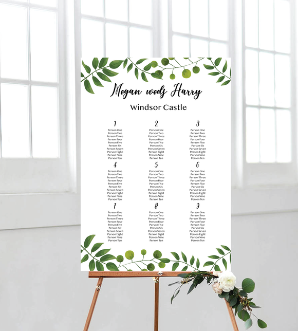 Garden Seating Chart Portrait Instaframes Wedding Signage Instaframes Nz