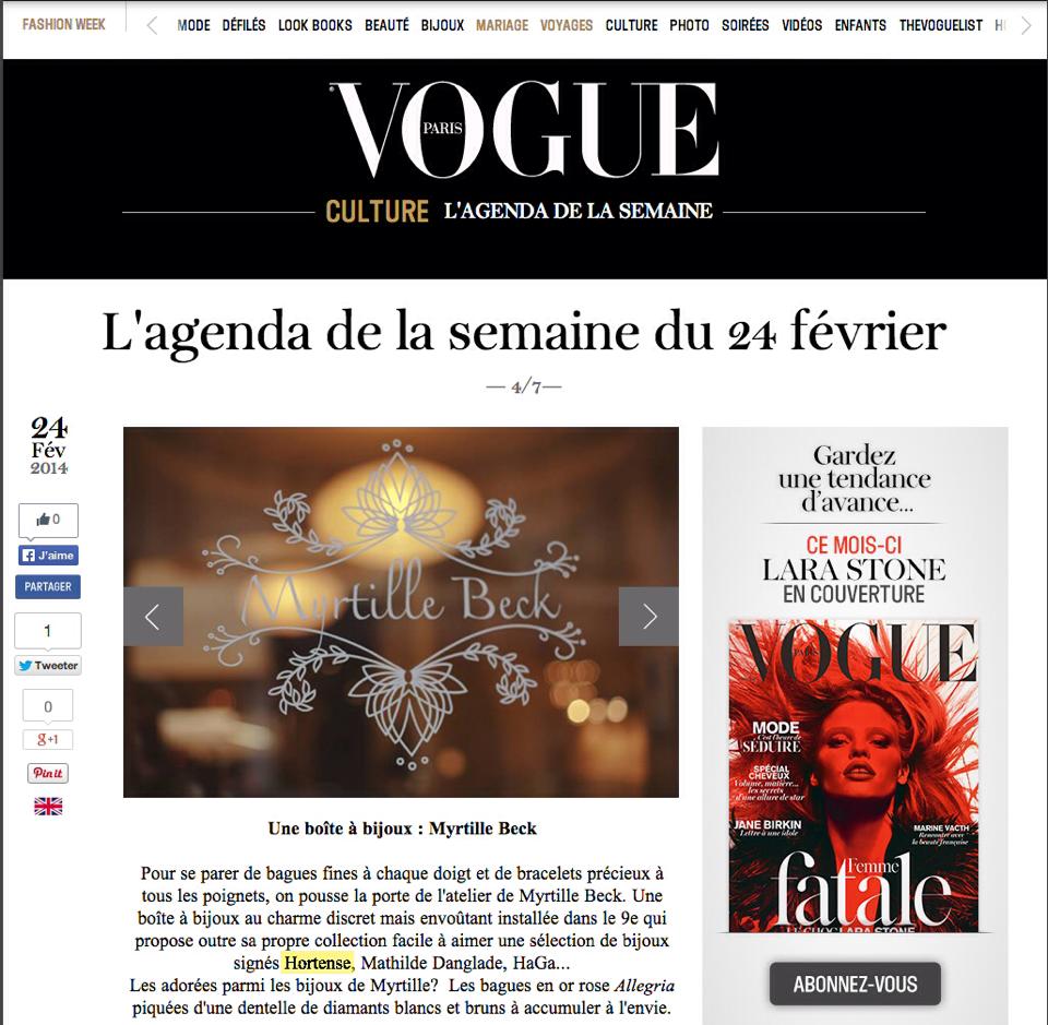 Hortense Jewelry Press Vogue Magazine