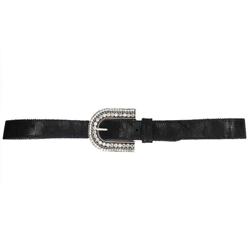 black belt with crystal buckle