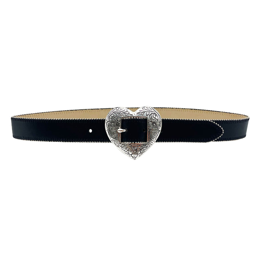 BIG HEART SUEDE BELT(SILVER)-