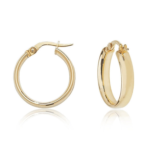 d shaped hoop earrings