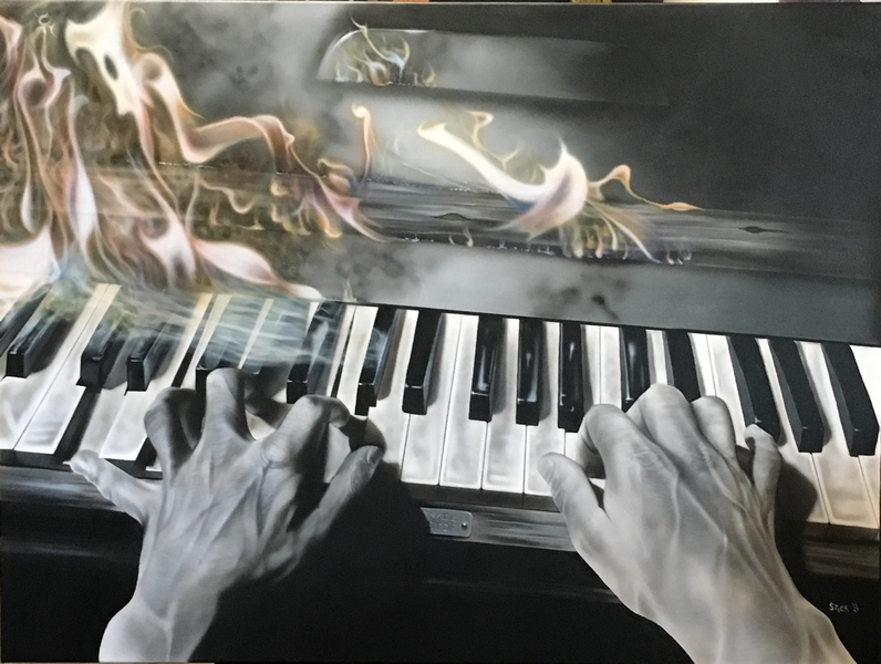 Jerry Lee Lewis (Flaming Piano) - I'm Real Nervous but it Sure is Fun –  Michael Godard Art Gallery