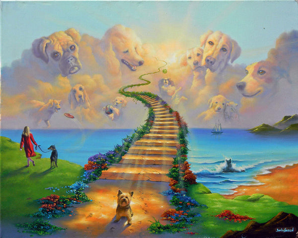 All Dogs Go to Heaven 3 by Jim Warren – Michael Godard Art Gallery