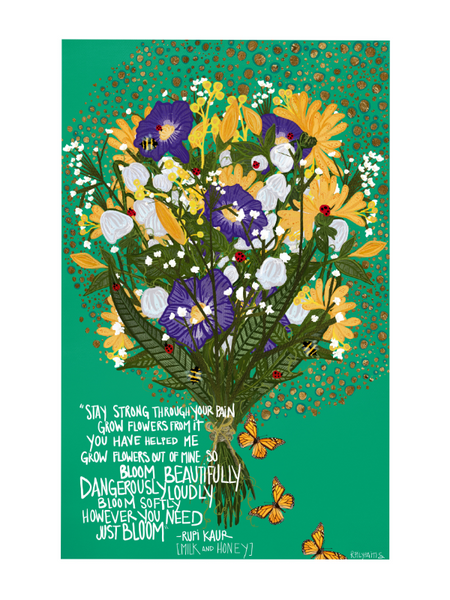 Floral poster "Bloom + Grow" by Rebehak Pilypaitis - Nomad Print Series 2023