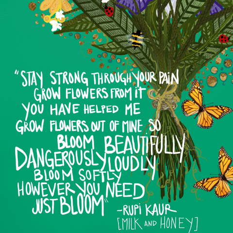 Nomad Wax Bloom + Grow poster series - Rupi Kaur Milk + Honey poem