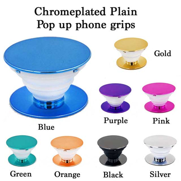 Bulk Cheap Plain blank Electroplated Pop up phone holder grip 0