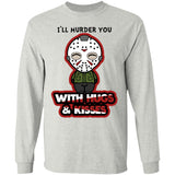LUCY'S STYLE - Jason Voorhees cute T-shirt I'll murder you with hugs & kisses  Lovely gift for family friends lover on Valentine's day Birthday Anniversary. Style 2