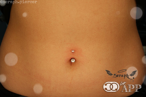 Navel Piercing with a clear gem