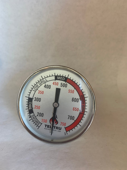 Tel-Tru BQ300 Aluminum Dial BBQ Grill Thermometer - 2.5 Stem