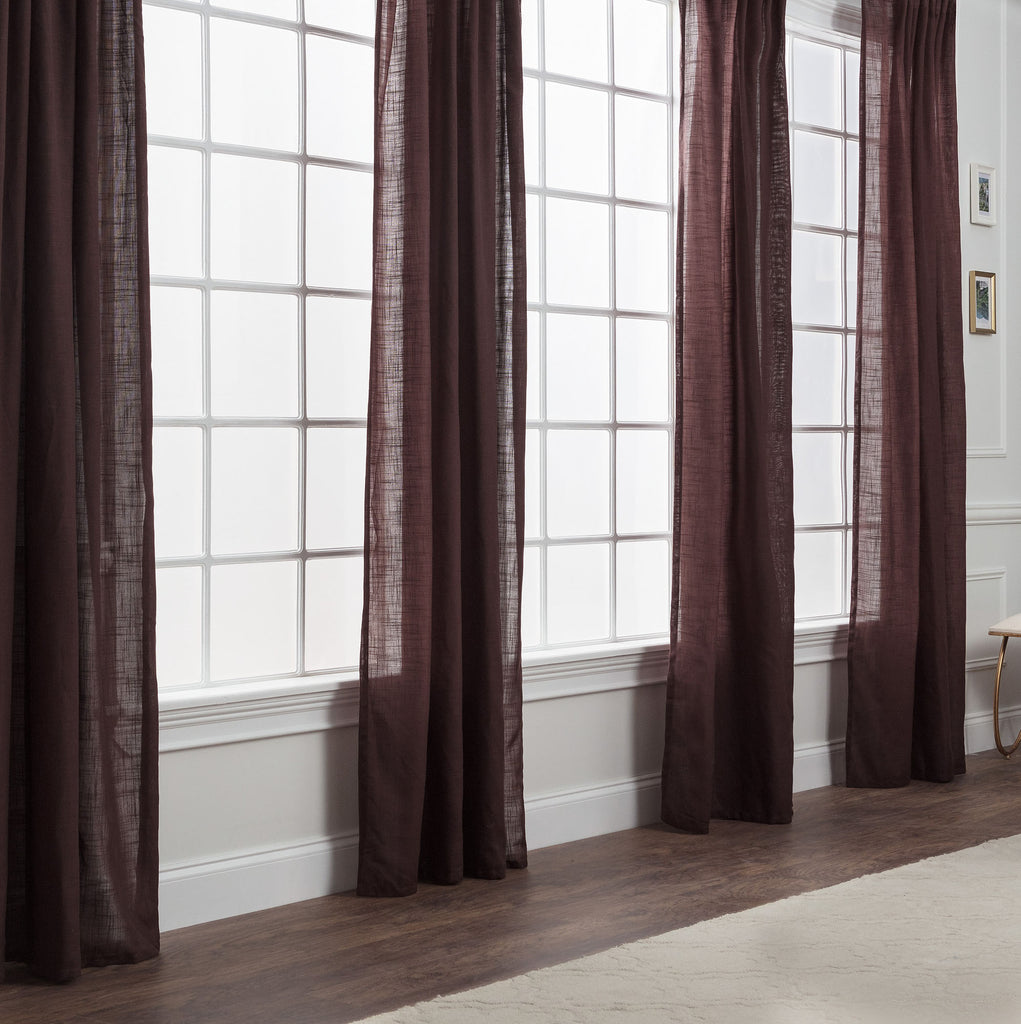 Faux Belgian Flax Solid Curtains