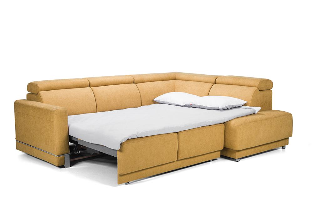 Marburg Yellow Sectional with sofa bed and storage