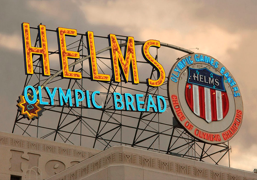 Helms olympic bread light sign