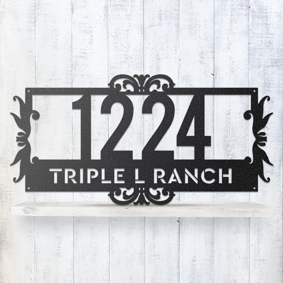 2 Line Address Monogram - Black - 9.5x18