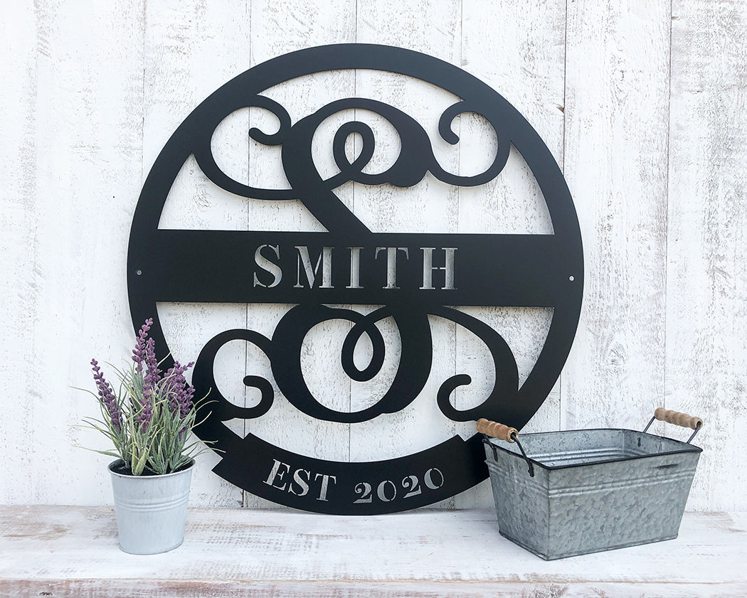 Family Name Monogram - Black - 18