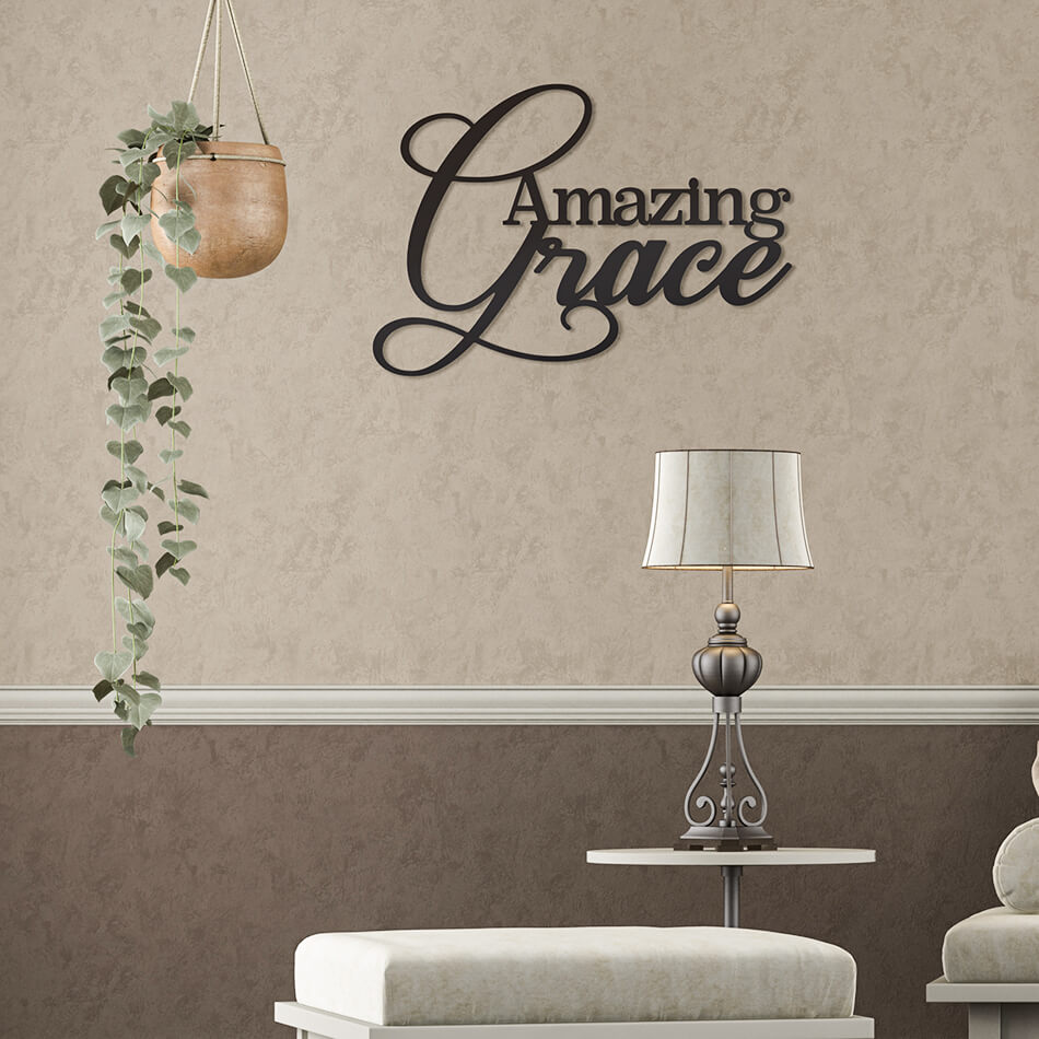 Amazing Grace Wall Art - Black - 10x14