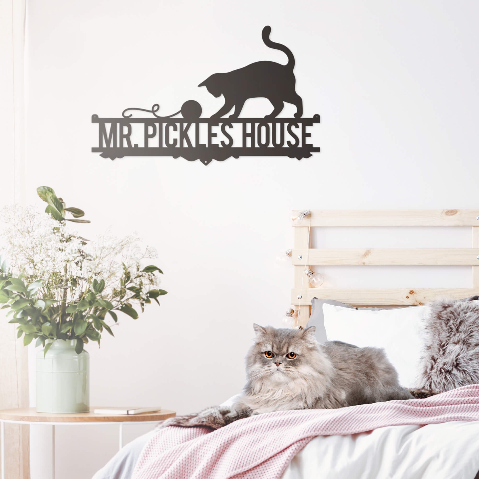 Cat Lovers Monogram - Black - 12.5x20