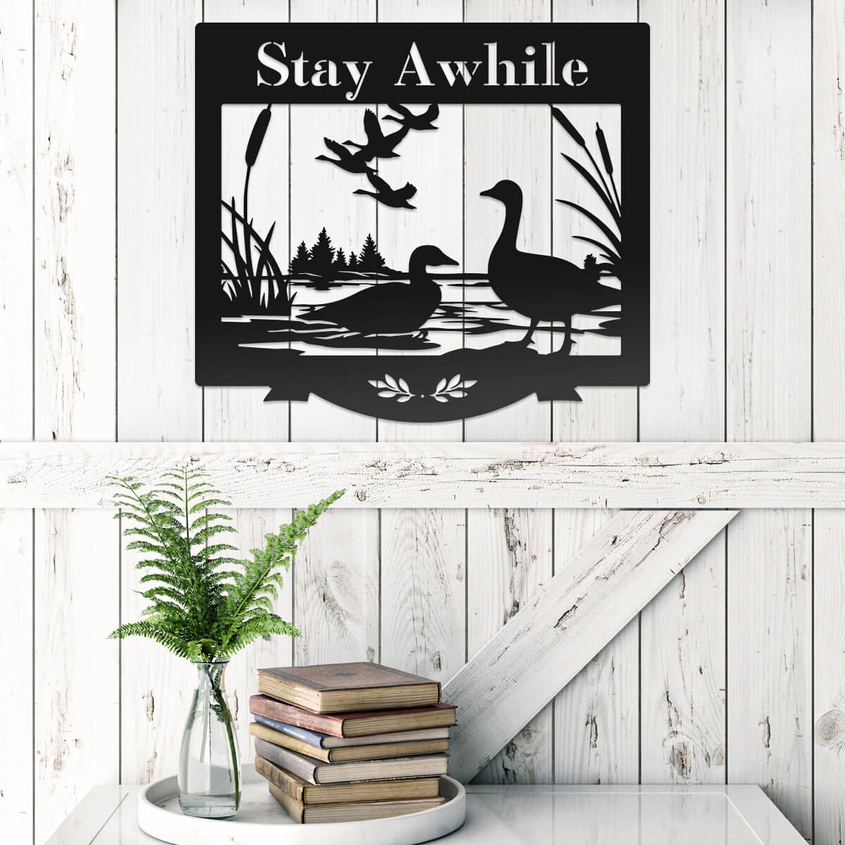 Duck Pond Monogram - Black - 26x30