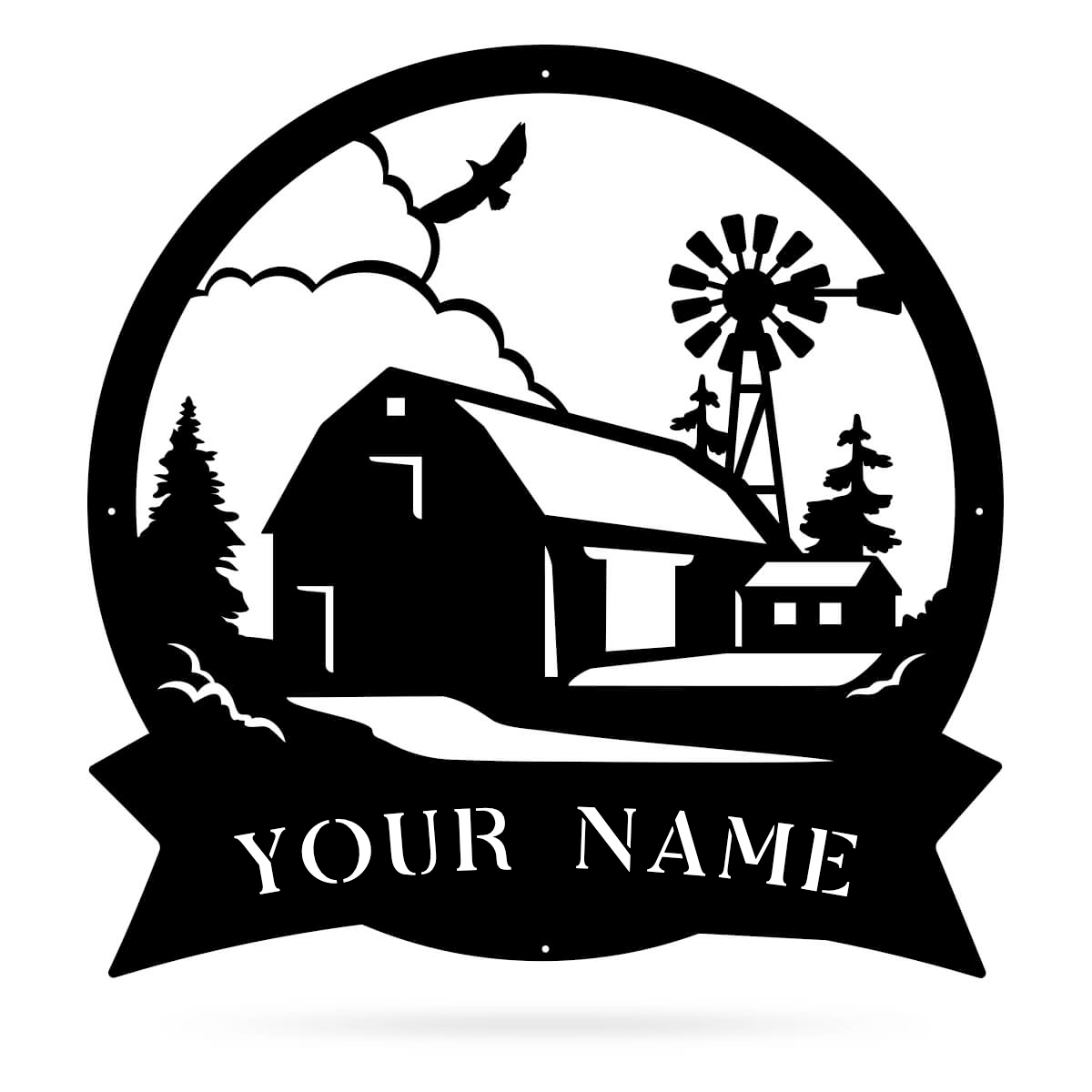 Farmhouse Monogram - Black - 18