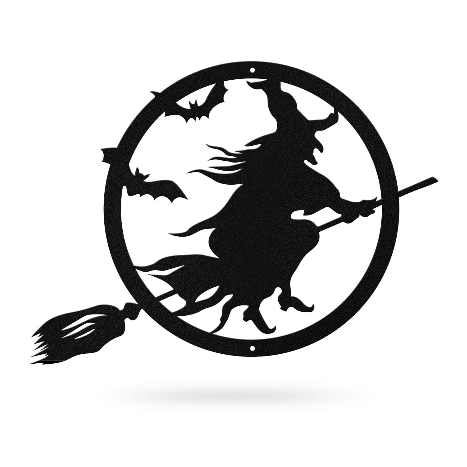 halloween witch riding broom