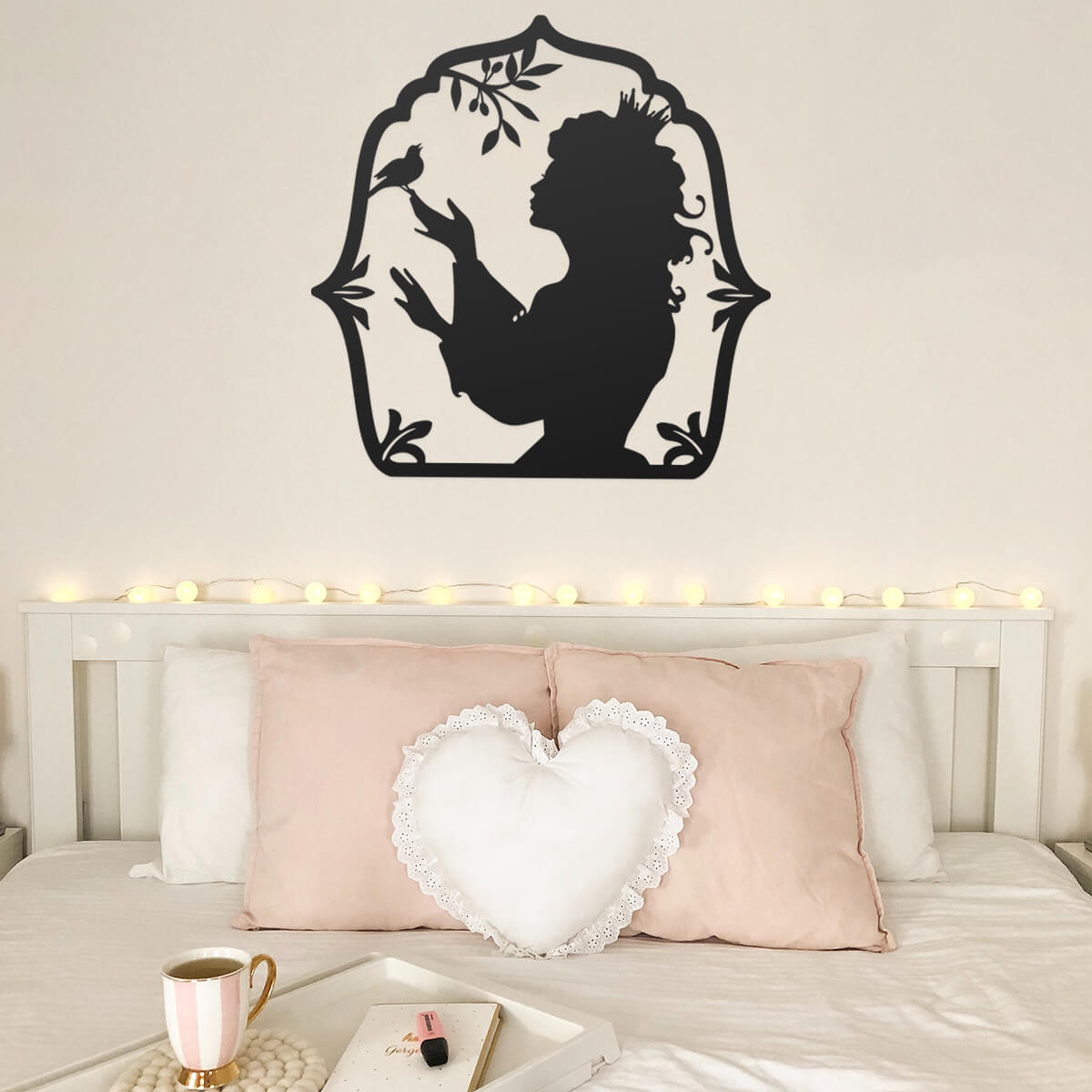 Princess Silhouette Wall Art - Black - 18x18