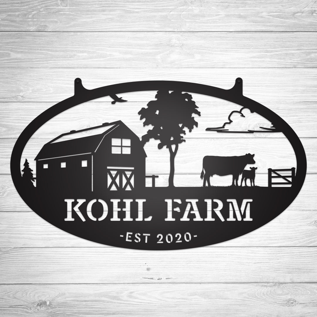 Metal Personalized Choose Your Farm Sign - Black - 14x24