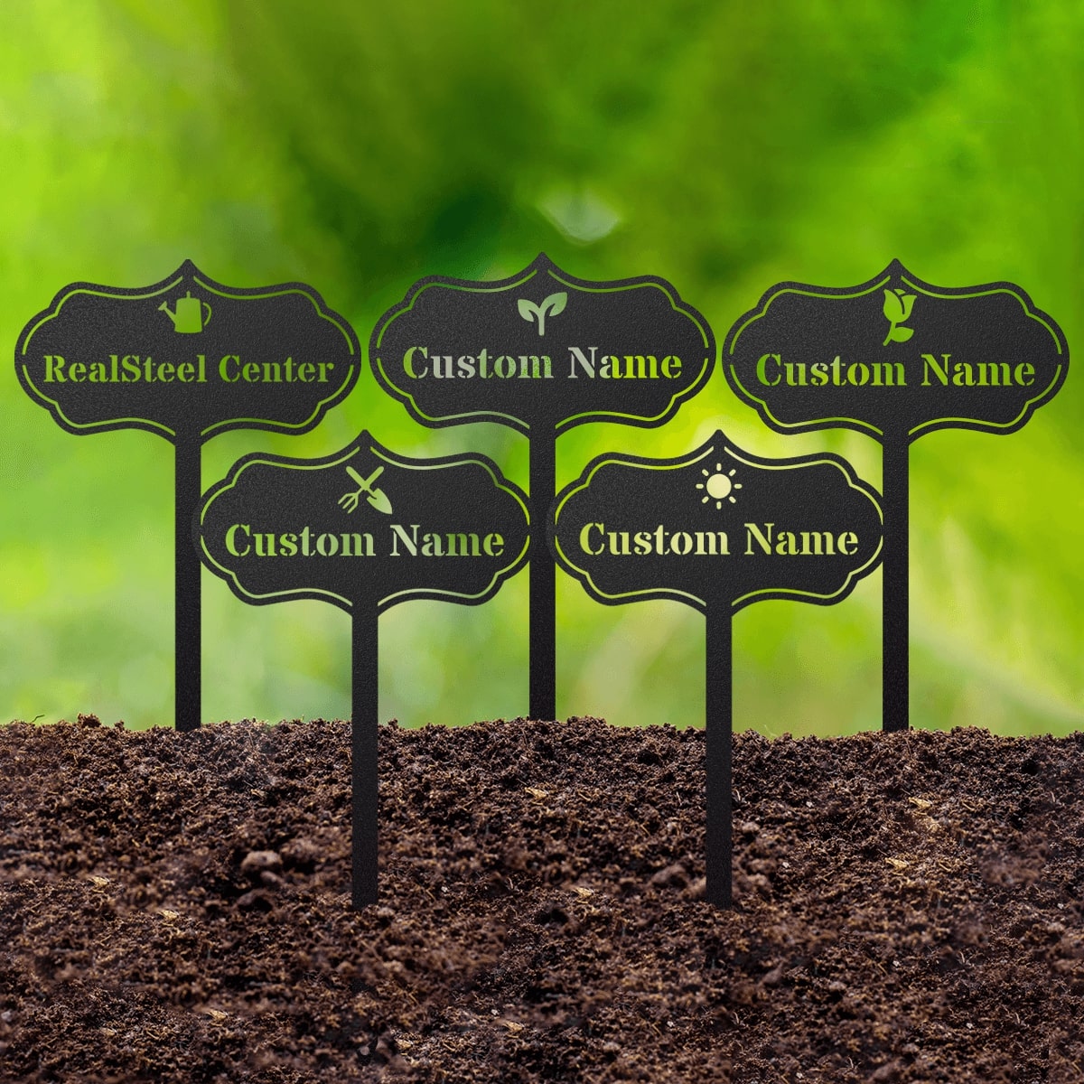 Custom Seed & Plant Markers - Black - 6 X 11