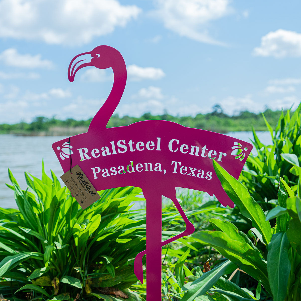 Flamingo Monogram Yard Sign - Black - 12 X 22