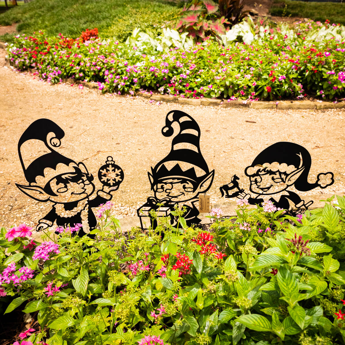 Garden Art - Christmas Elves 3 Pack - Black - Assorted