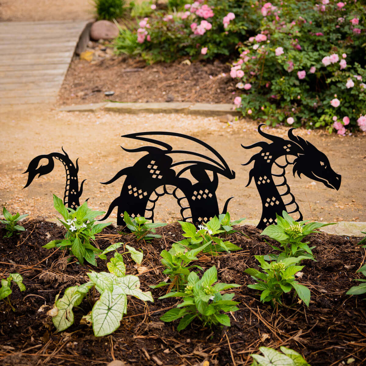 Garden Art - Dragon - Black - 8 X 18.5