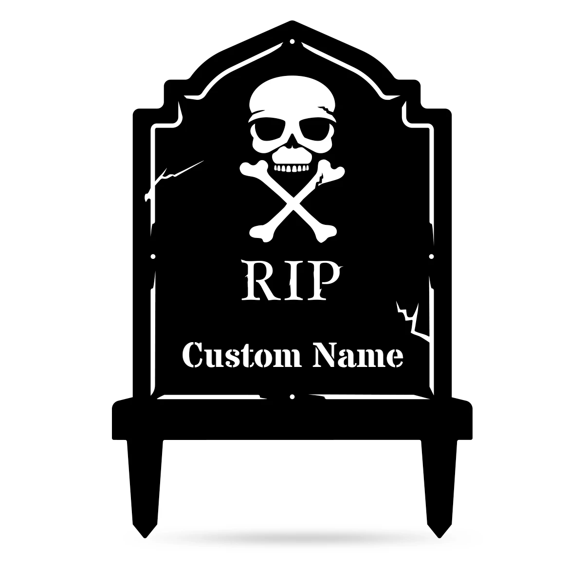 Halloween Tombstone Monogram - Black - 30x21