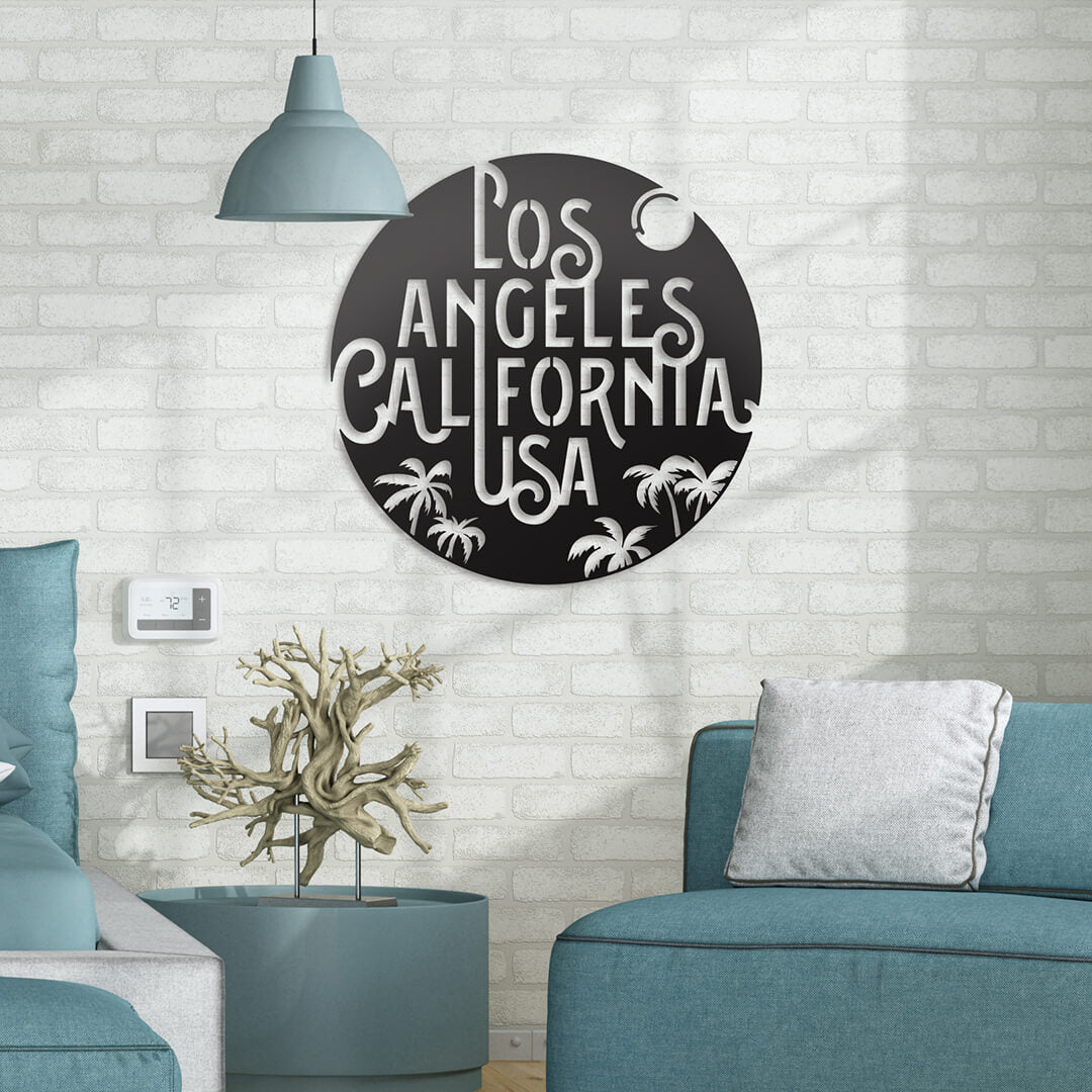 Los Angeles Metal Dècor - Black - 18x18