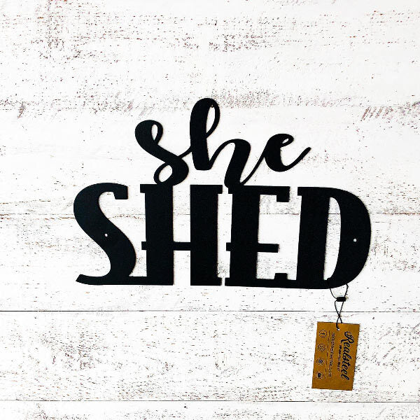 She Shed Wall Art - Black - 7.5x12