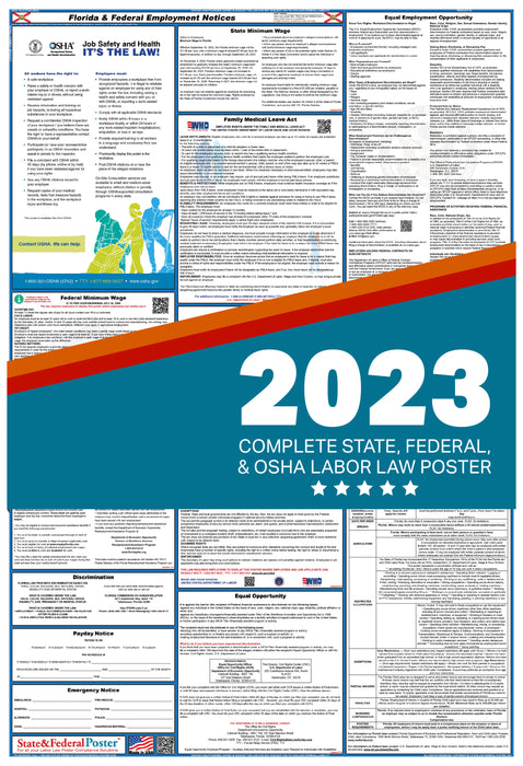 Florida State And Federal Labor Law Poster 2023 State And Federal Poster