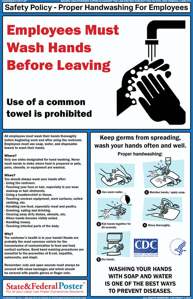 Handwash Poster– State and Federal Poster