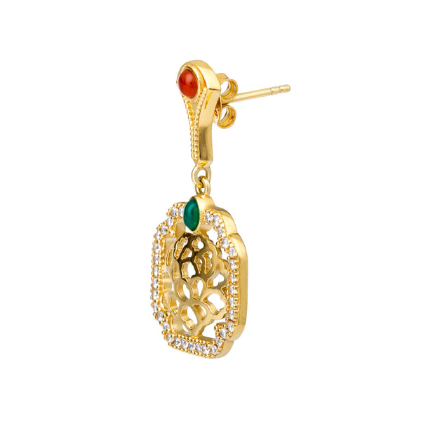 MyMiss 18K Gold Plated Sterling Silver Ruyi Lock Earrings – Gem Hooray 珠宝汇
