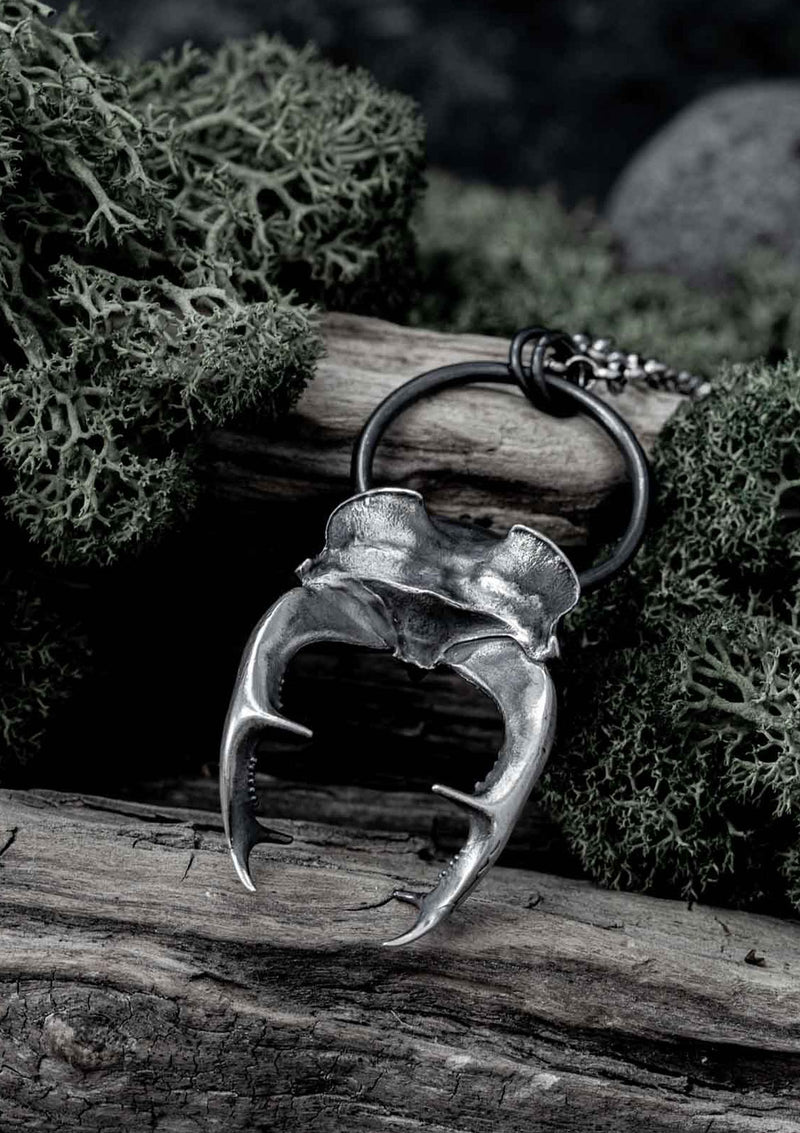 Thunor - Stag Beetle necklace in solid sterling silver
