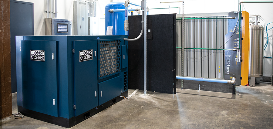 K series oil lubricated air compressor & parker nitrogen gas generator system